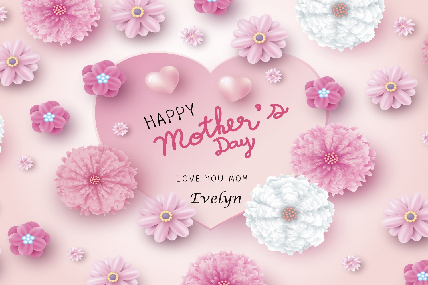 Mother's Day Backdrop Ideas Delicate Floral Love Custom Backdrop CJJ3-94