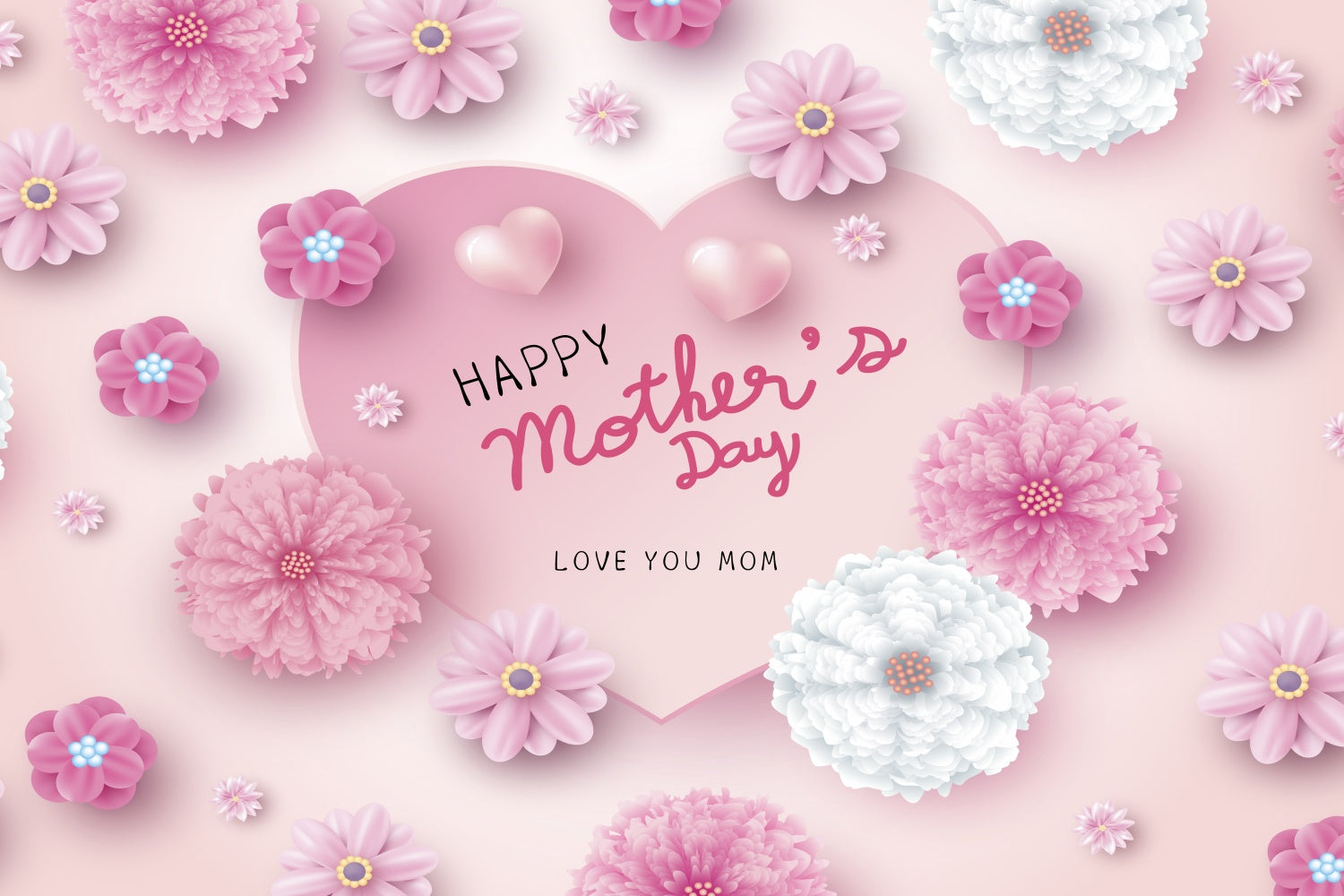 Mother's Day Backdrop Ideas Delicate Floral Love Custom Backdrop CJJ3-94