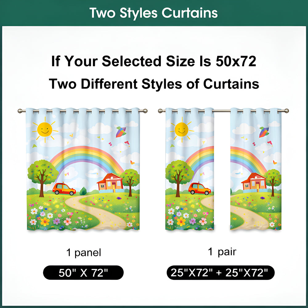 Custom Blackout Window Curtains Photo Print One Picture for 2 pcs