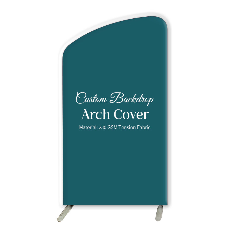 Custom Uneven Arch Backdrop Cover Photo Text Design