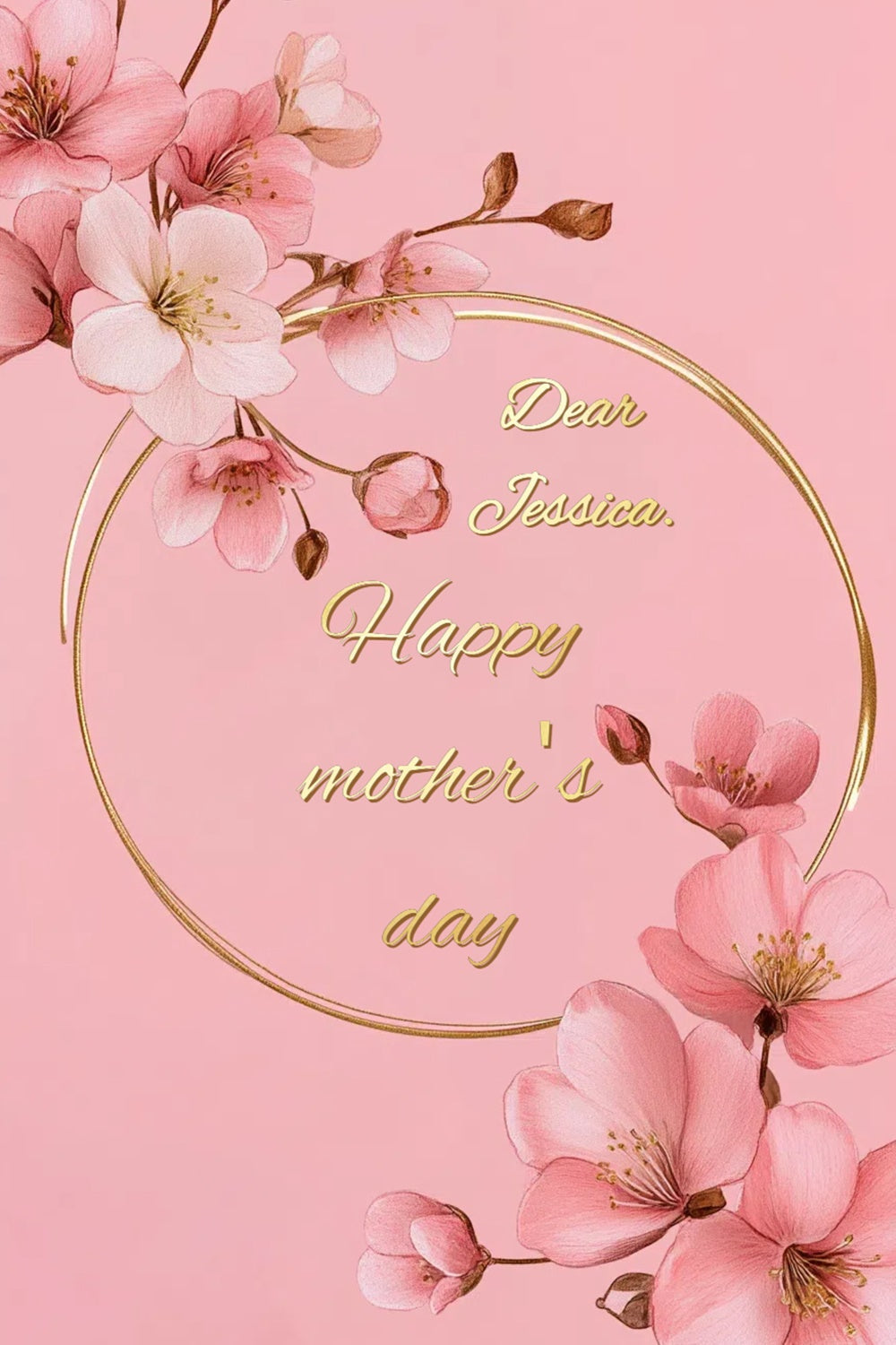 Backdrop For Mothers Day Gold Frame Floral Personalized Backdrop CSH3-108