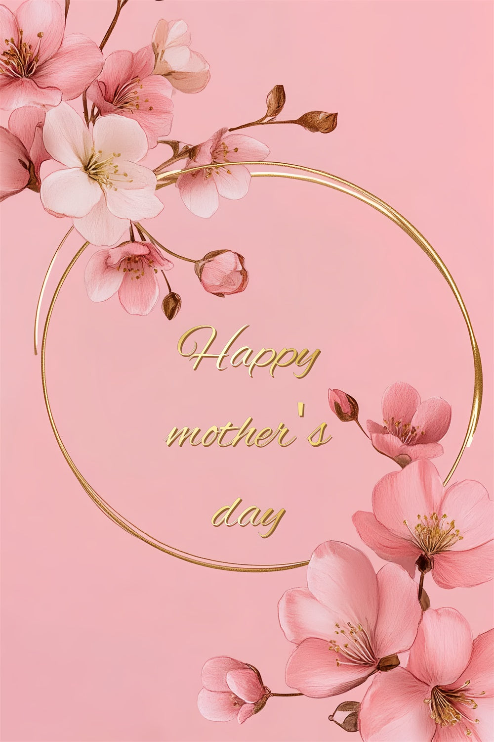 Backdrop For Mothers Day Gold Frame Floral Personalized Backdrop CSH3-108