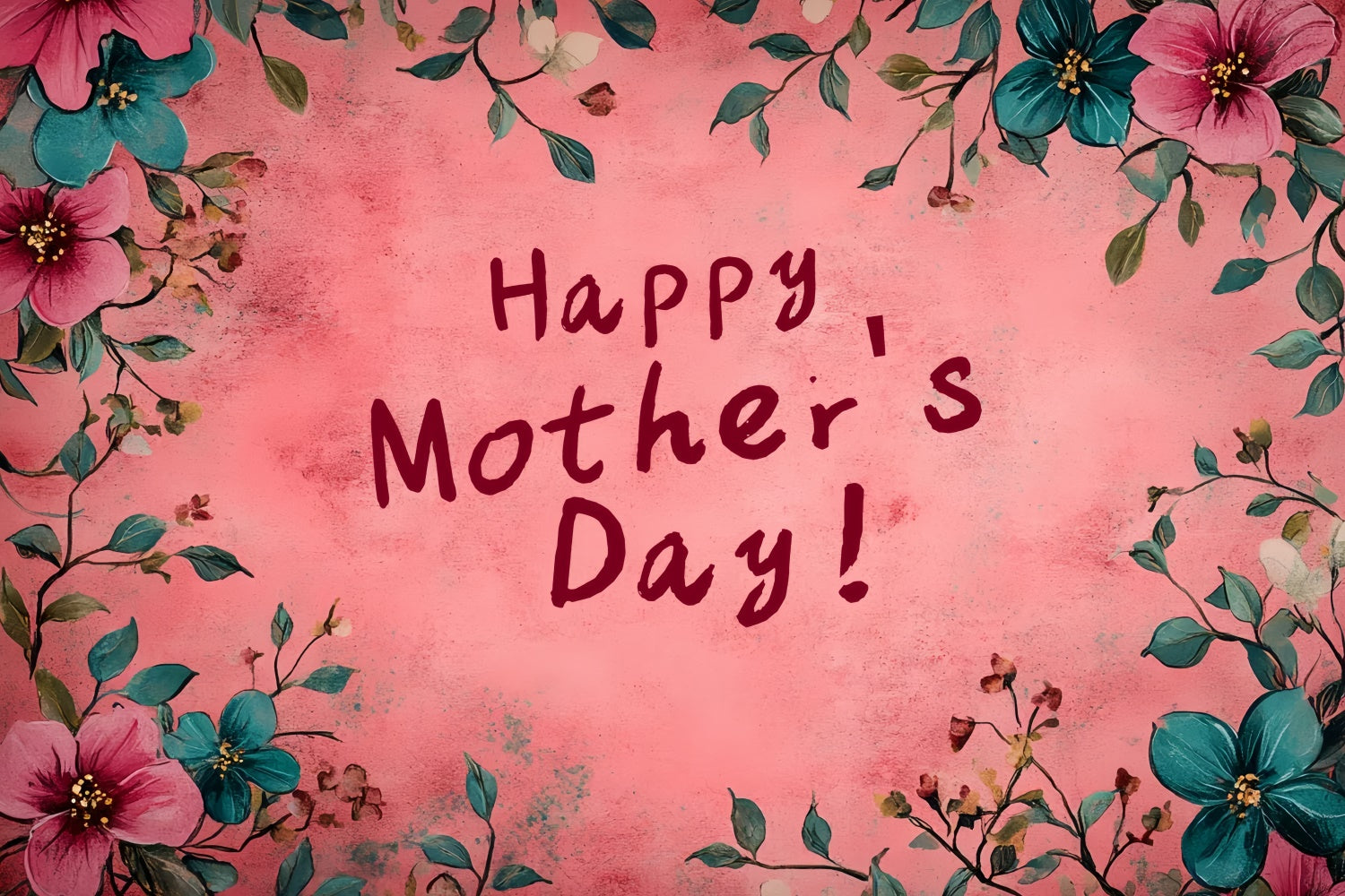 Mothers Day Backdrop Blush Floral Frame Personalized Backdrop CSH3-115