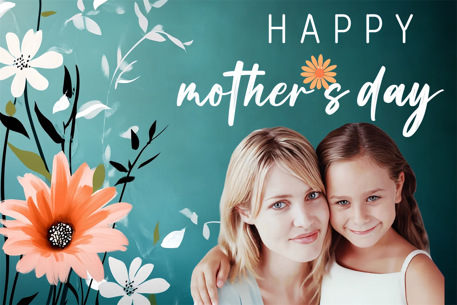 Mother's Day Backdrop Ideas Serene Bloom Green Customized Backdrop CSH3-121