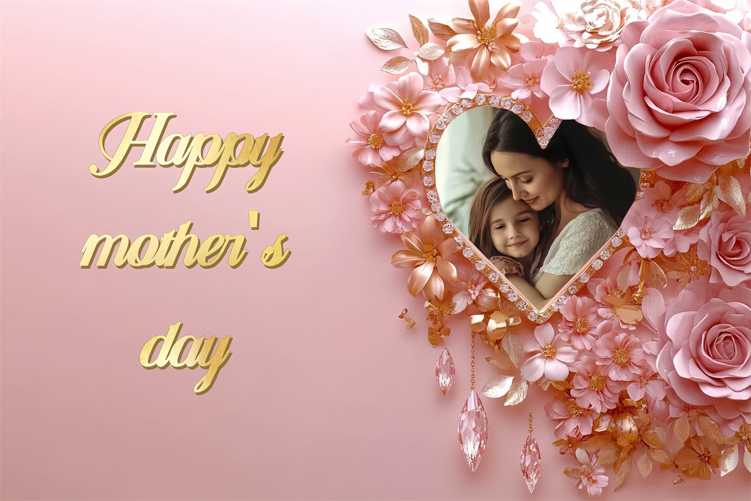 Backdrops For Mother's Day Luxe Pink Petal Personalized Backdrop CSH3-126