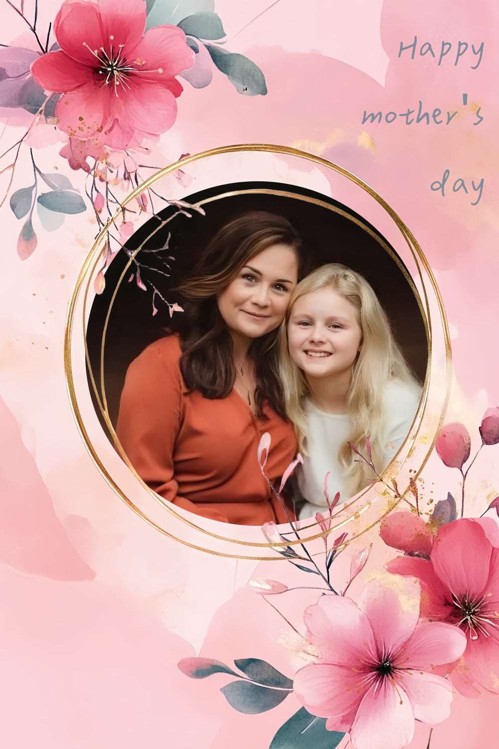 Mother's Day Backdrop Watercolor Floral Frame Custom Backdrop CSH3-127