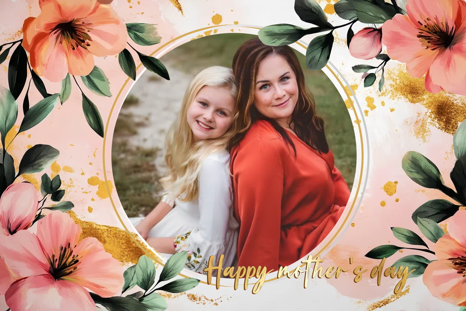 Mothers Day Backdrops Soft Floral Elegance Personalized Backdrop CSH3-130