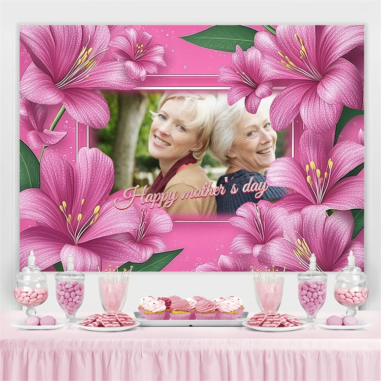 Mothers Day Photo Backdrop Bright Lily Flowers Customized Backdrop CSH3-143