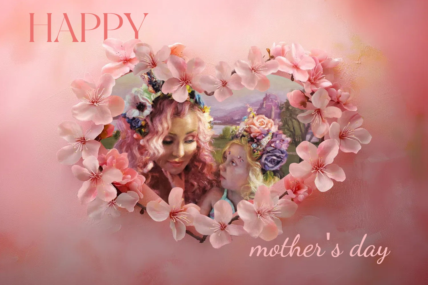 Backdrop For Mothers Day Fantasy Floral Wonderland Custom Backdrop CSH3-147