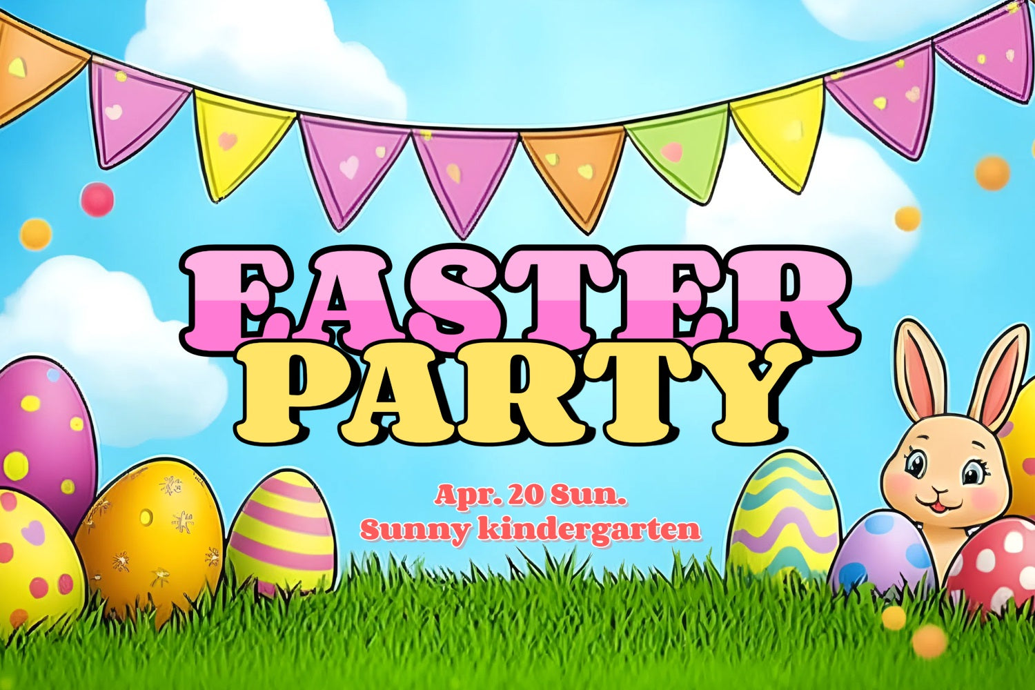 Easter Backdrops Colorful Cartoon Party Personalized Backdrop CSH3-232