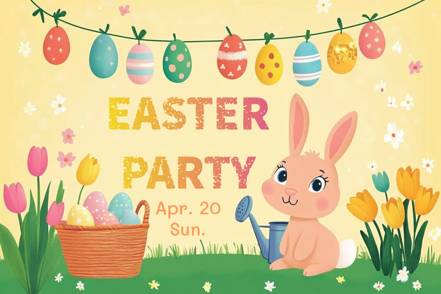 Easter Egg Backdrop Bunny Egg Hunt Personalised Backdrop CSH3-234