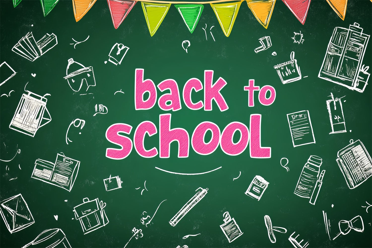 Back To School Backdrop Ideas Classic Green Chalkboard Backdrop CSH3-36
