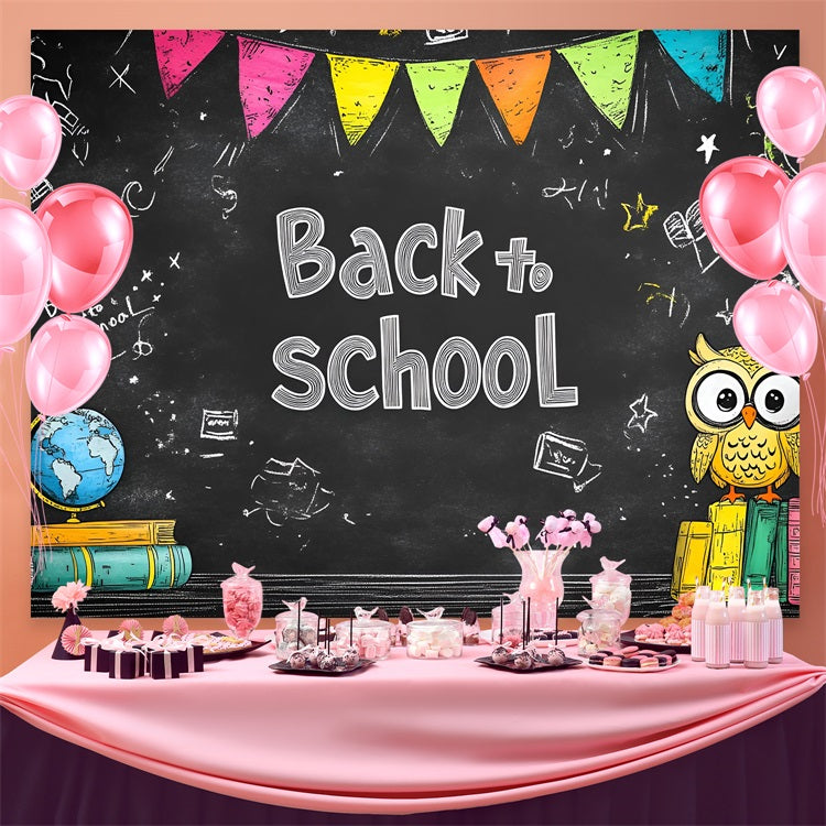 Backdrop Back To School Hand-Drawn Doodles Blackboard Backdrop CSH3-41