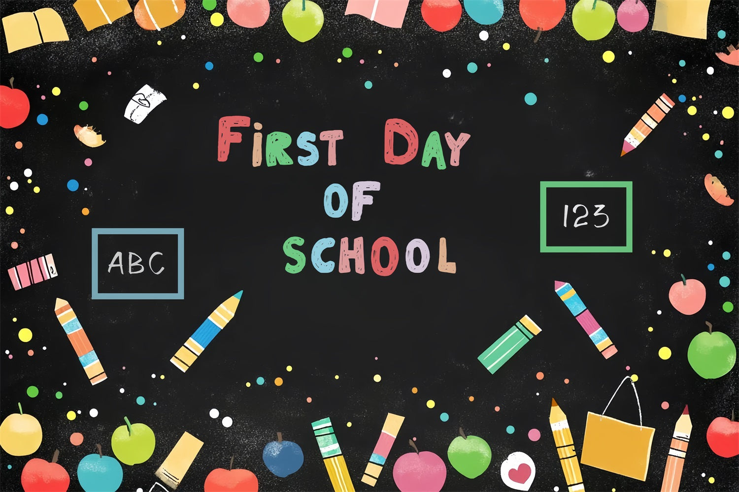 Back To School Backdrop Ideas Fun Blackboard Decoration Backdrop CSH3-42