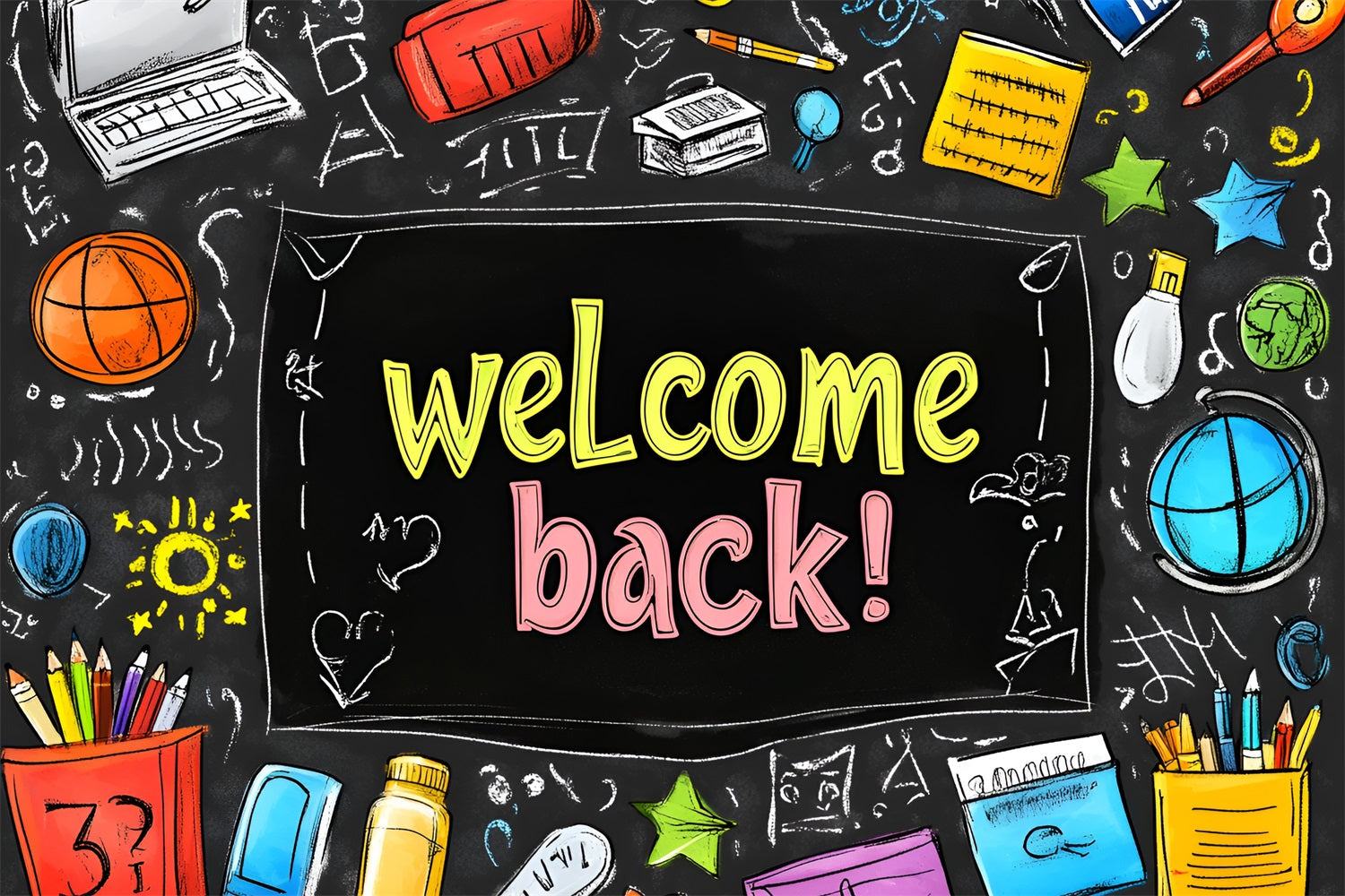 Backdrop Back To School Creative Classroom Blackboard Backdrop CSH3-49