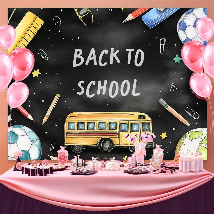 Back To School Photo Backdrop Learning Sports Blackboard Backdrop CSH3-62