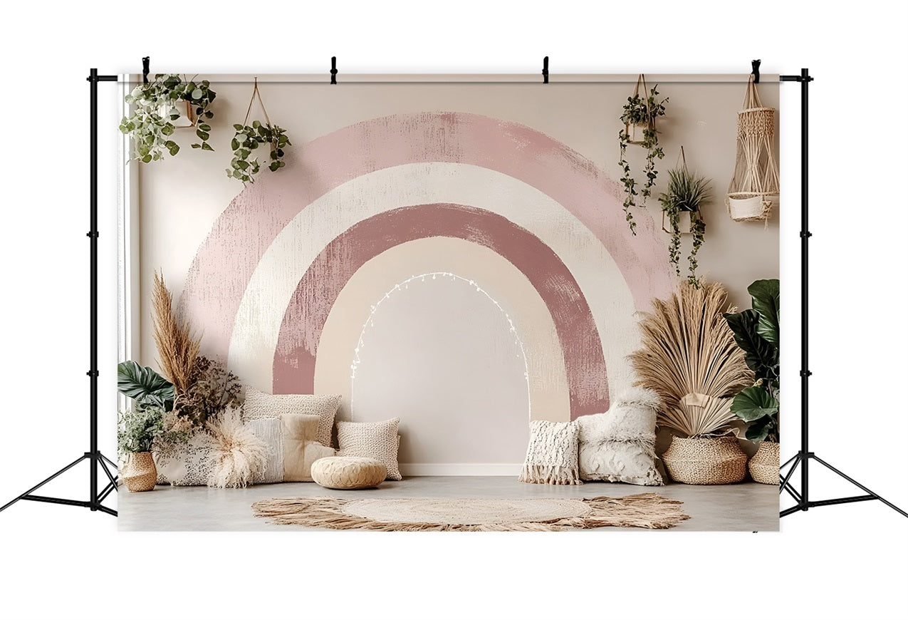 Boho Backdrop Ideas Arched Mural Pampas Backdrop CSH4-128