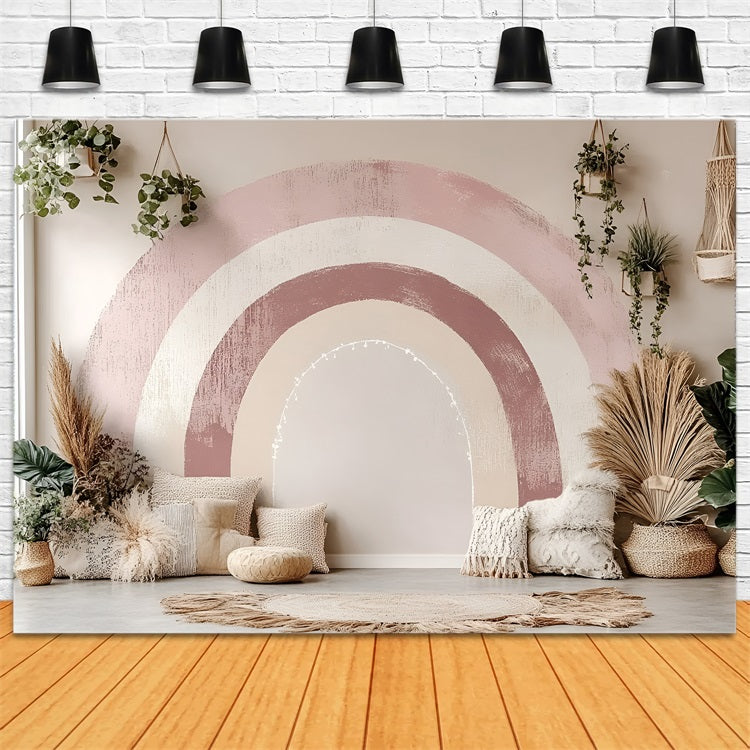 Boho Backdrop Ideas Arched Mural Pampas Backdrop CSH4-128