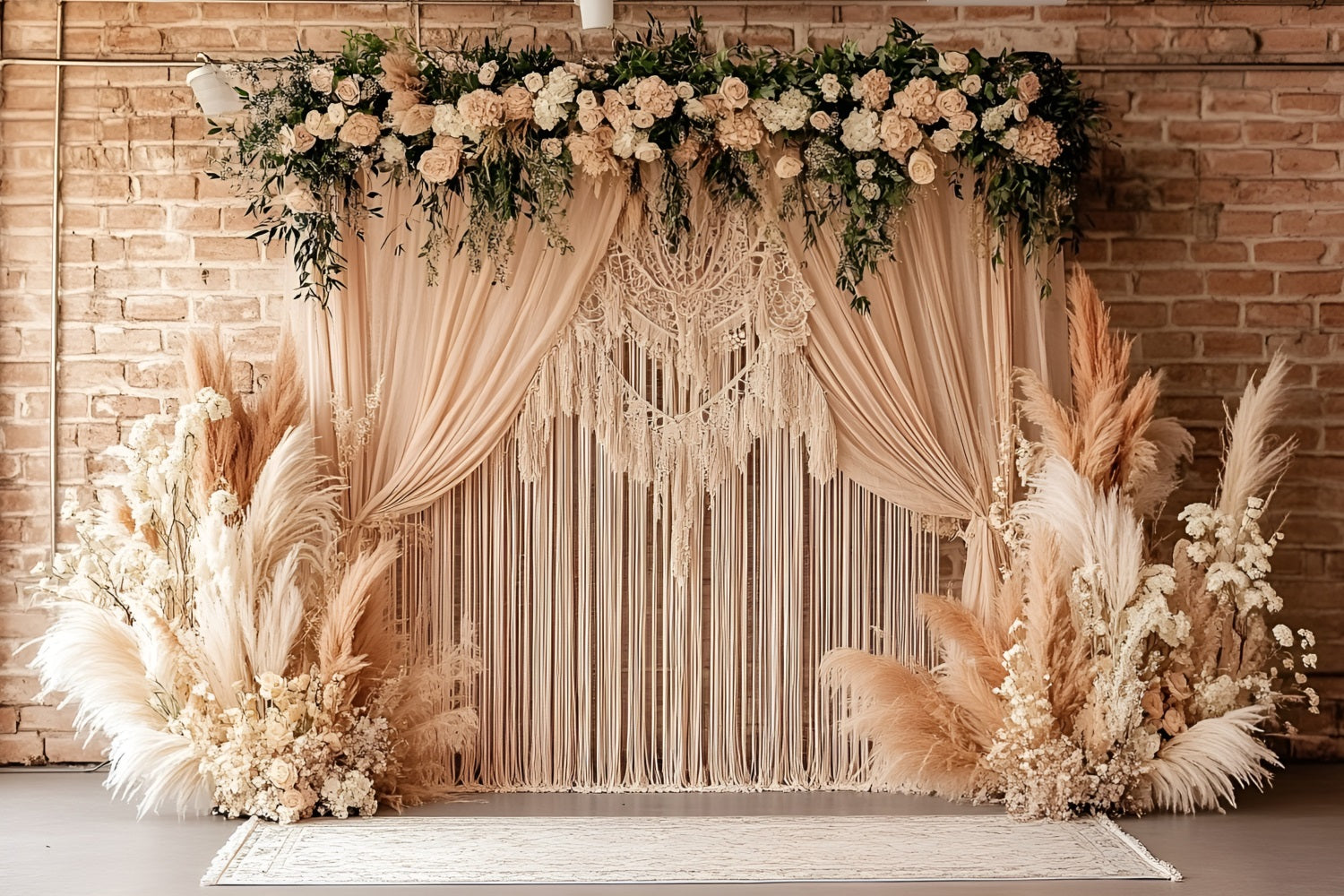 Bohemian Backdrop Macrame Pampas Garden Backdrop CSH4-133