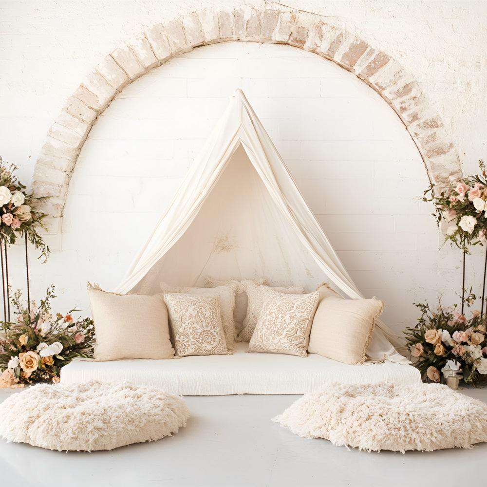 Boho Arch Backdrop Floral Tent Arch Backdrop CSH4-134