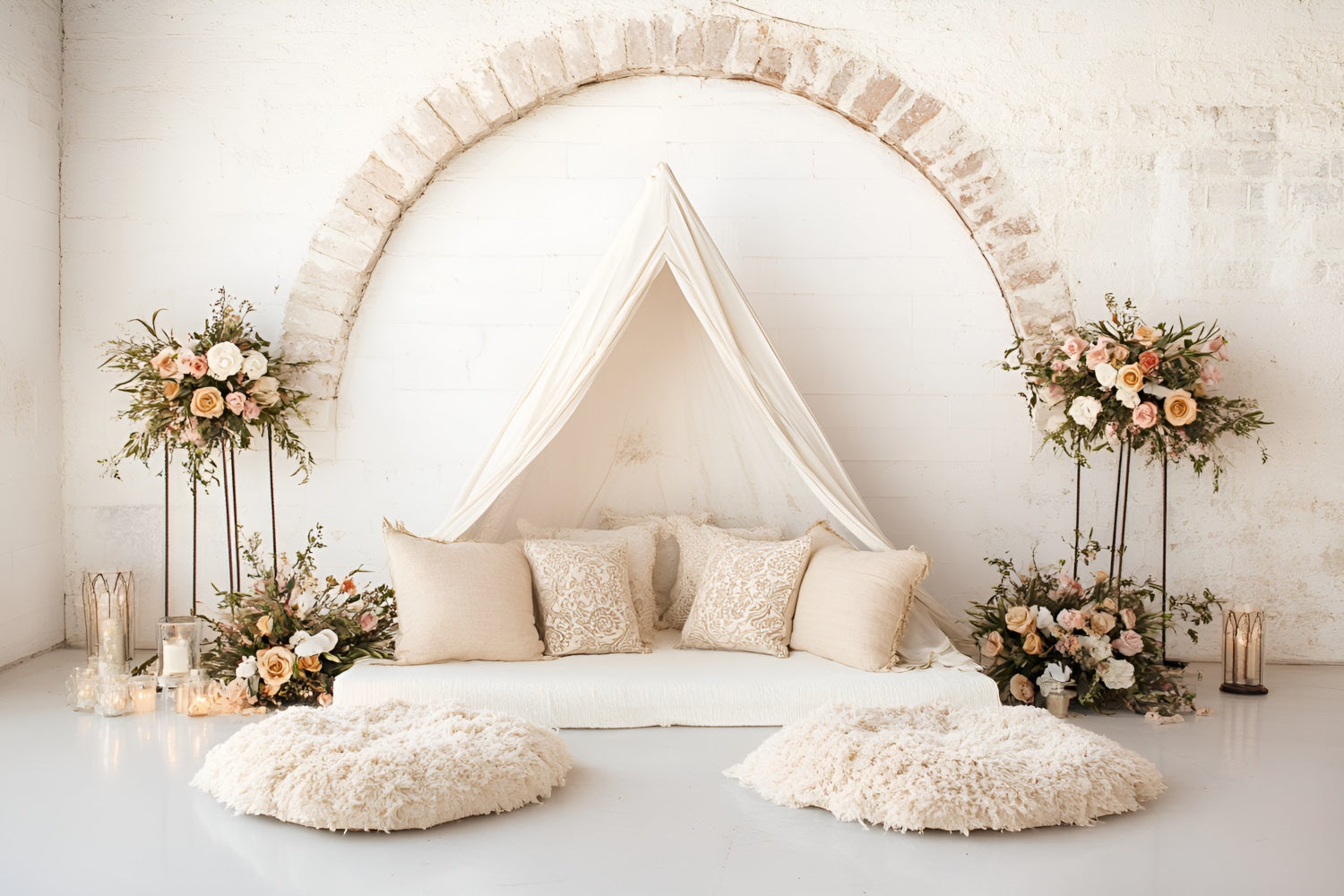 Boho Arch Backdrop Floral Tent Arch Backdrop CSH4-134
