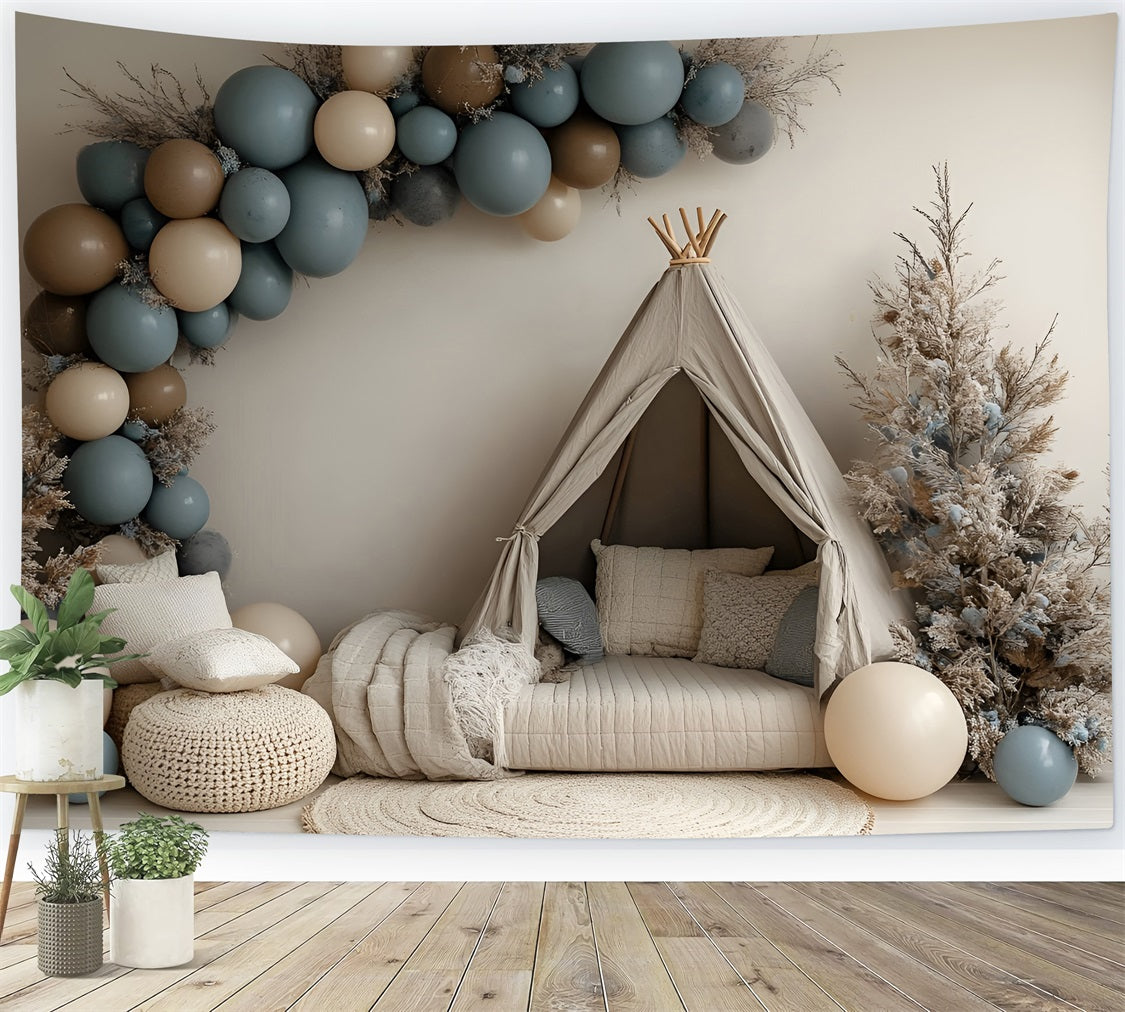 Boho Photography Backdrop Cozy Tent Winter Balloon Backdrop CSH4-137