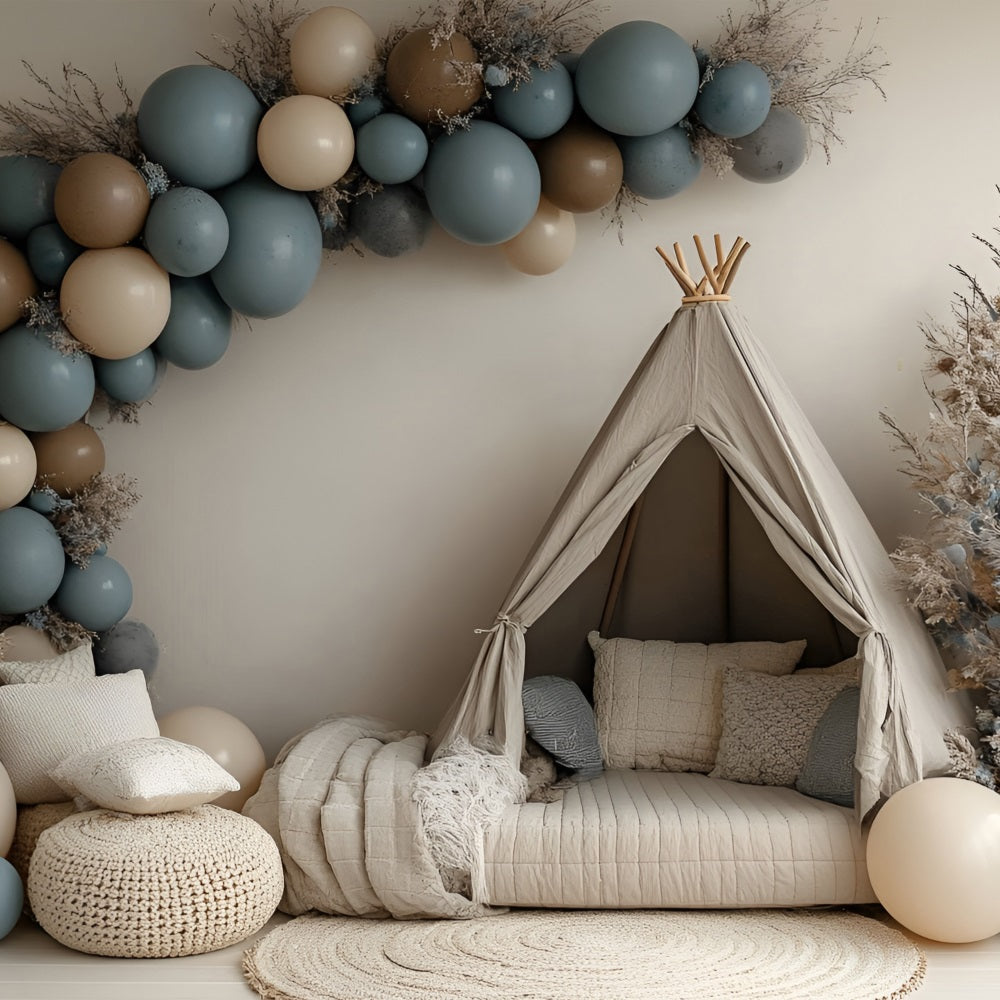 Boho Photography Backdrop Cozy Tent Winter Balloon Backdrop CSH4-137