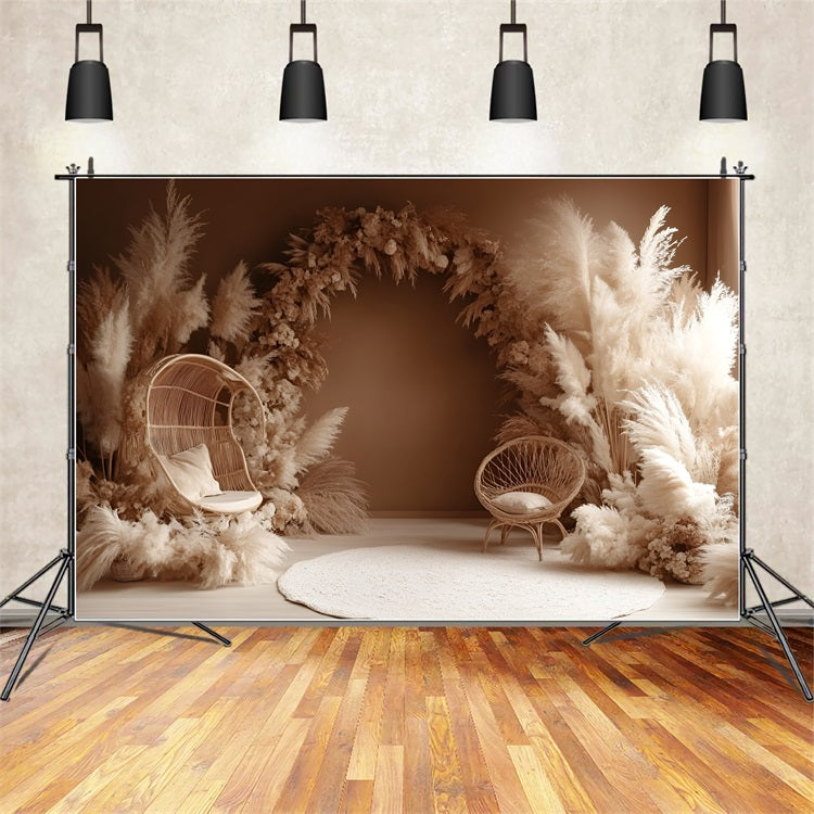 Boho Arch Backdrop Pampas Arch Chair Backdrop CSH4-146