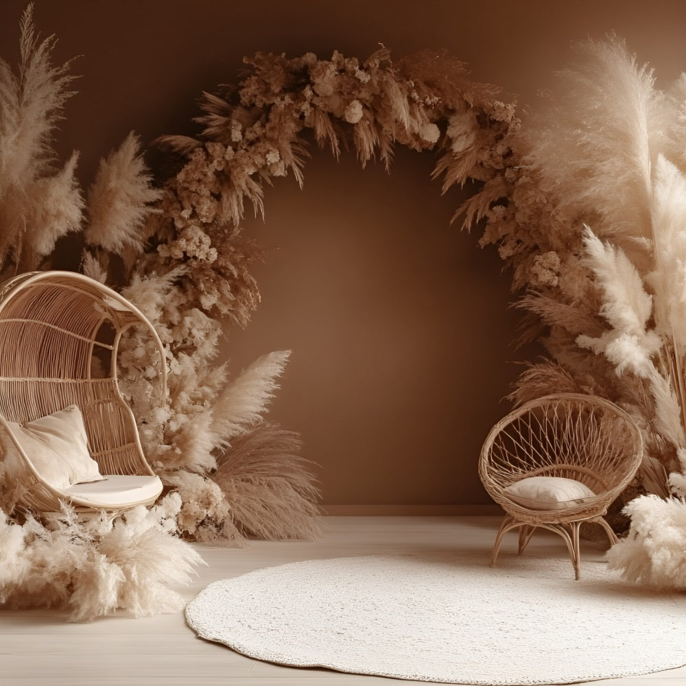 Boho Arch Backdrop Pampas Arch Chair Backdrop CSH4-146
