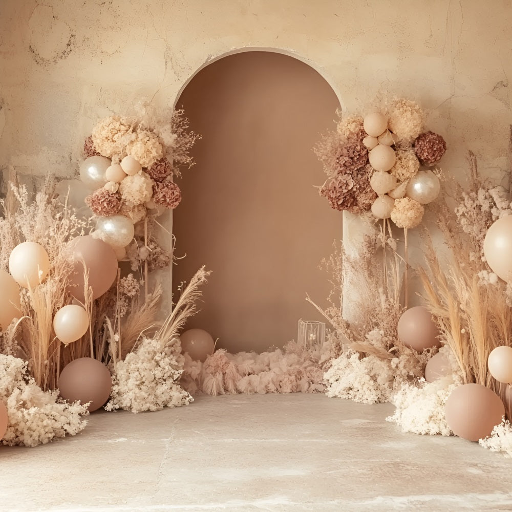 Boho Arch Backdrop Hydrangea Arch Balloon Backdrop CSH4-149