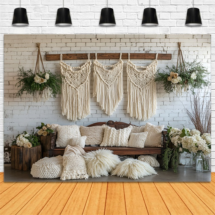 Boho Backdrop Ideas Macrame Flower Hanging Backdrop CSH4-152
