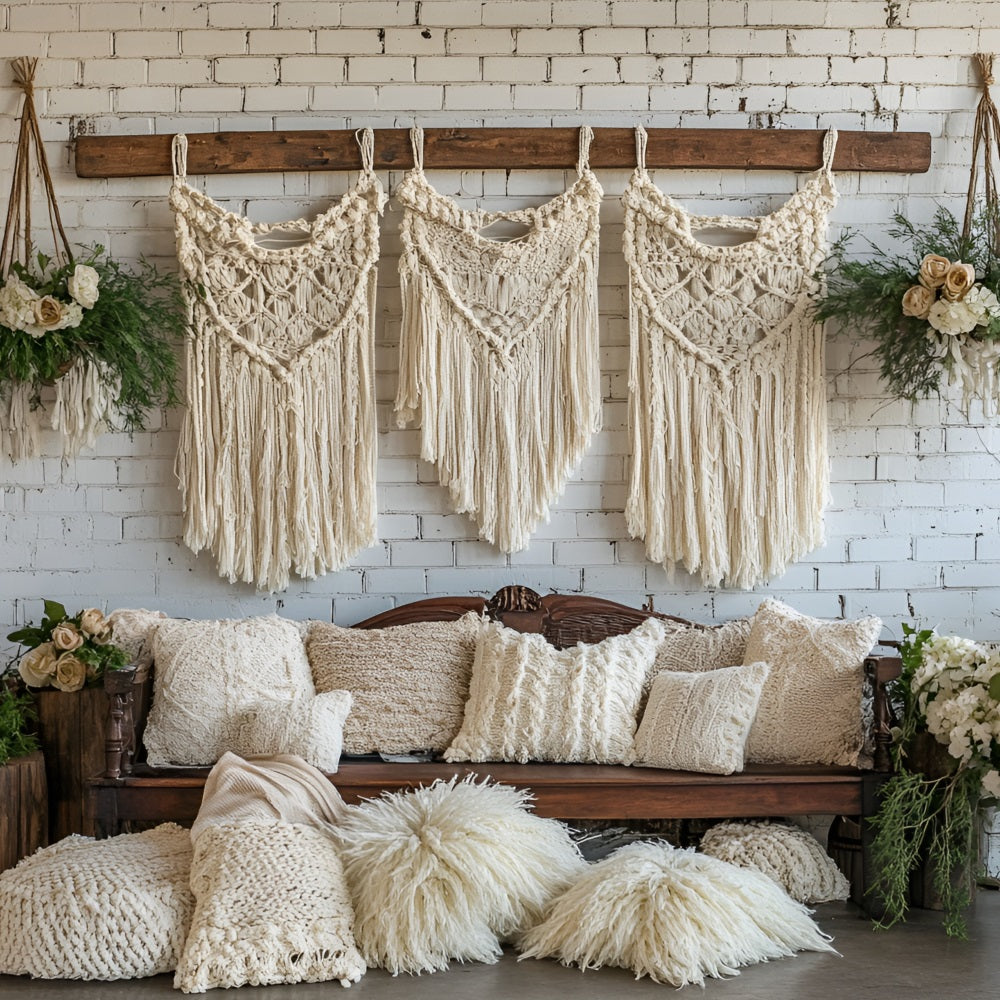 Boho Backdrop Ideas Macrame Flower Hanging Backdrop CSH4-152
