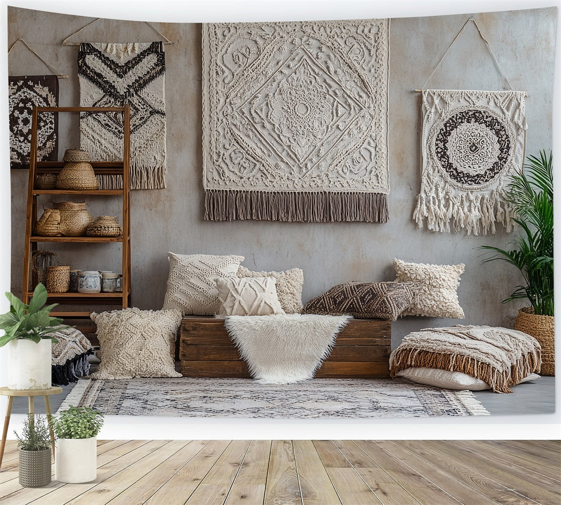 Boho Photography Backdrop Woven Tapestry Wall Backdrop CSH4-153