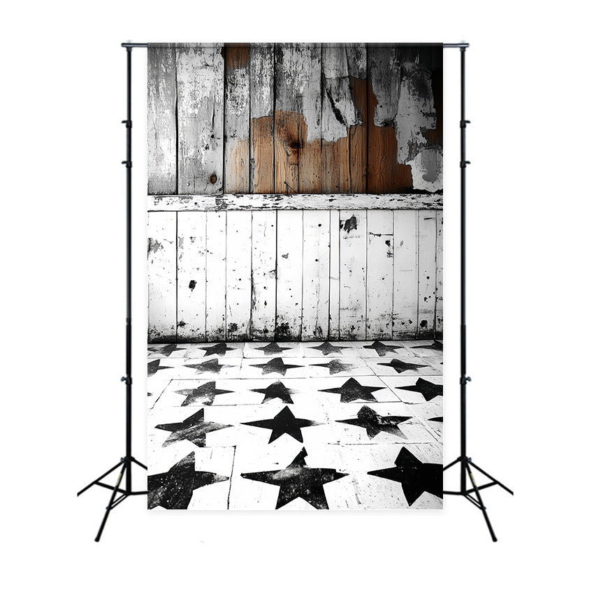 Backdrop For Portraits Star Floor Weathered Wood Backdrop CSH4-174