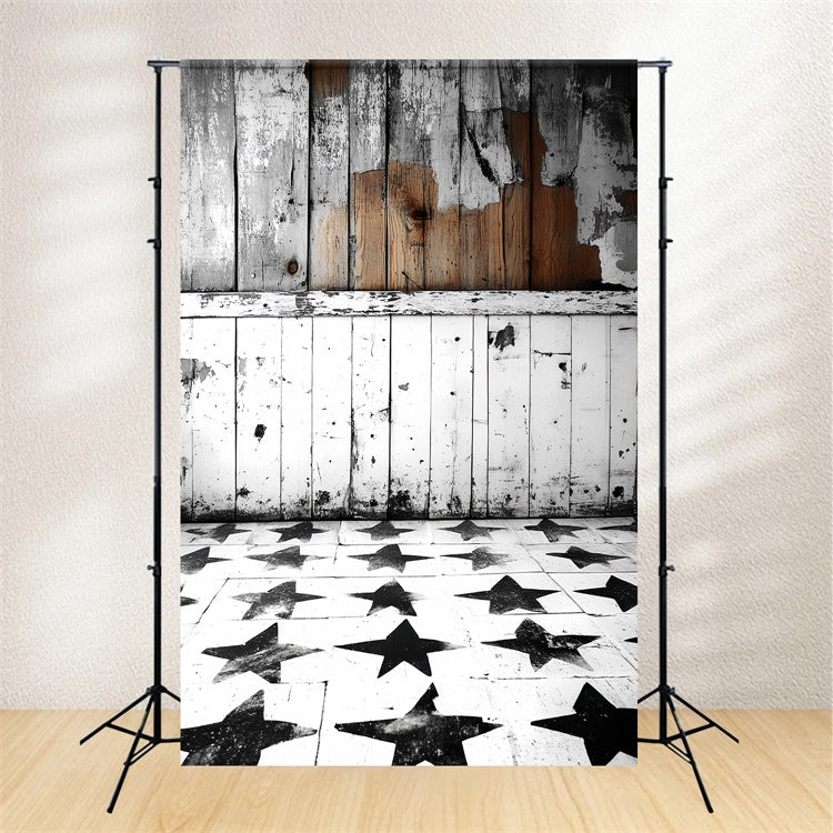 Backdrop For Portraits Star Floor Weathered Wood Backdrop CSH4-174