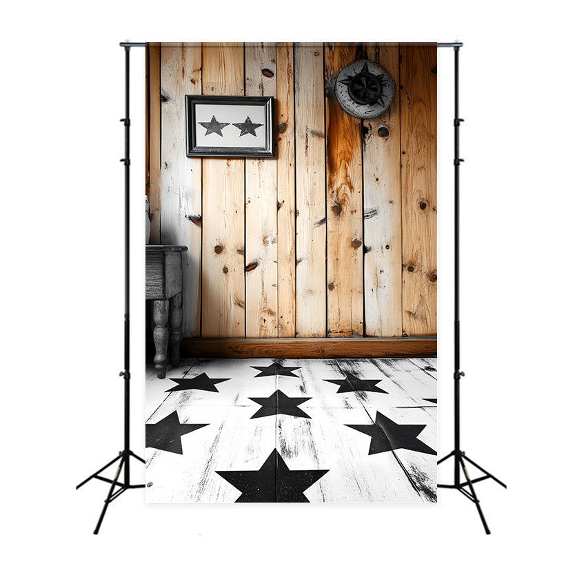 Portrait Photography Backdrops Cozy Wood Star Room Backdrop CSH4-175