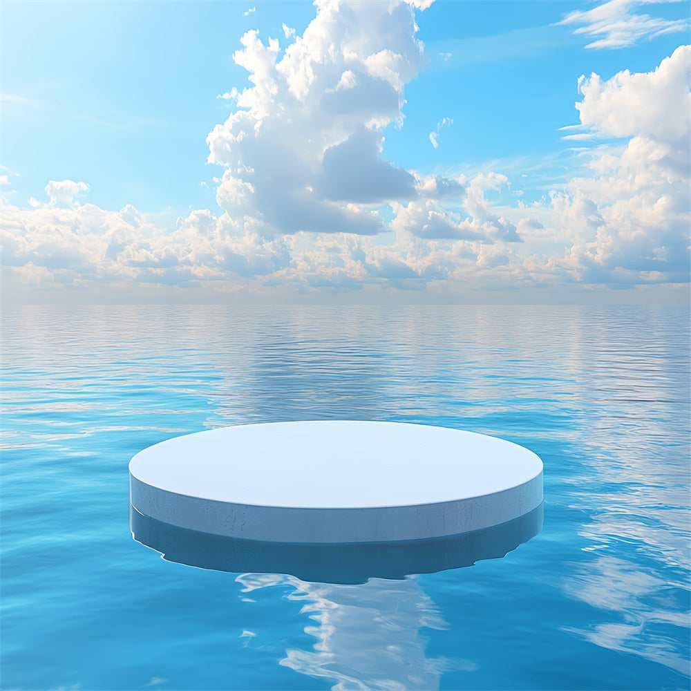 Ocean And Sky Backdrop Blue Sky Serene Water Backdrop CSH4-253