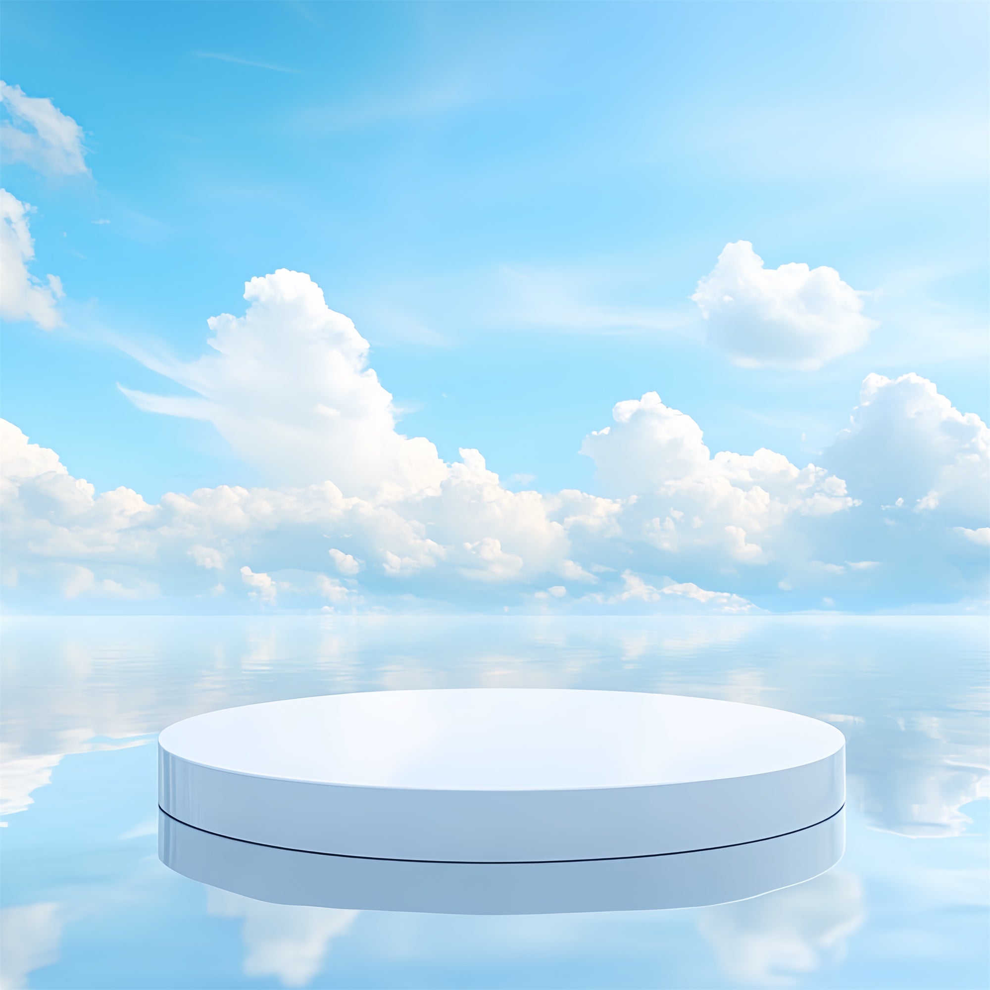 Ocean And Sky Backdrop Calm Ocean White Platform Backdrop CSH4-254