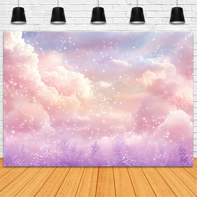 Cloud Photo Backdrop Lavender Sky Glittering Clouds Backdrop CSH4-261