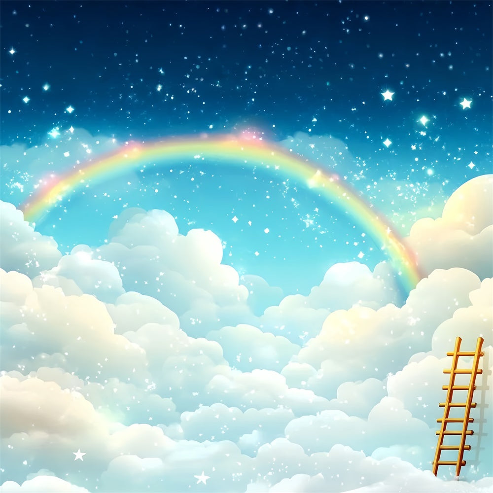 Rainbow And Clouds Backdrop Rainbow Sky Fantasy Backdrop CSH4-264