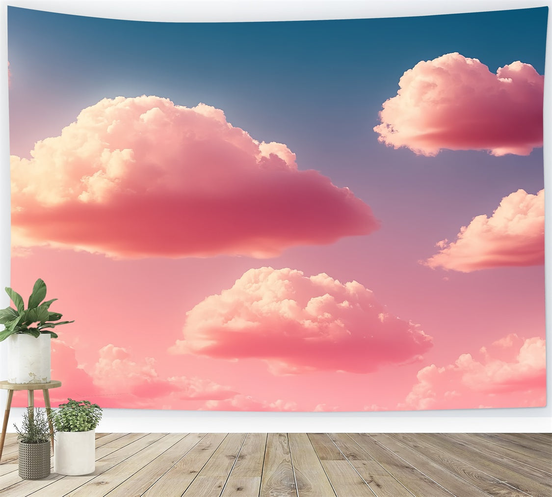 Cloud Photo Backdrop Fluffy Clouds Rosy Sky Backdrop CSH4-266
