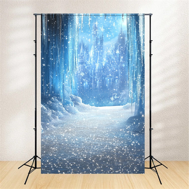 Frozen Castle Backdrop Sparkling Ice Path Backdrop CSH4-326