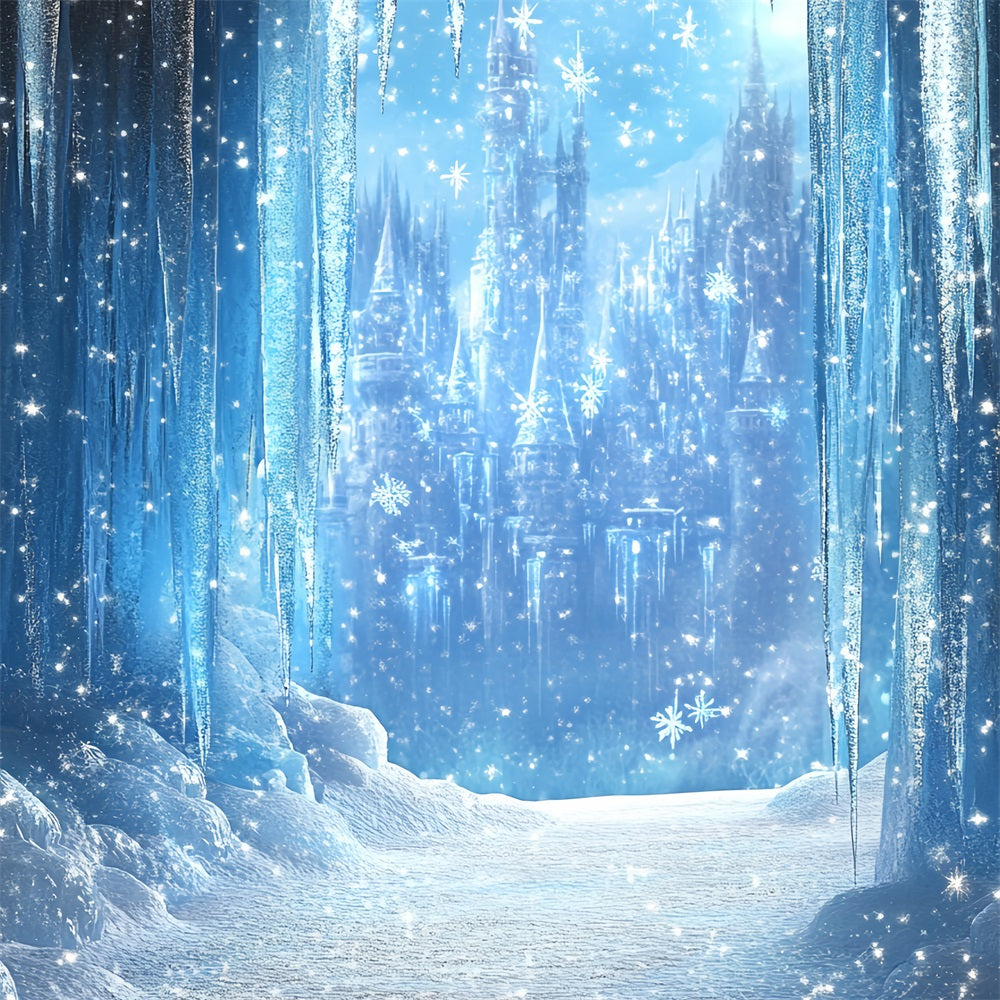 Frozen Castle Backdrop Sparkling Ice Path Backdrop CSH4-326