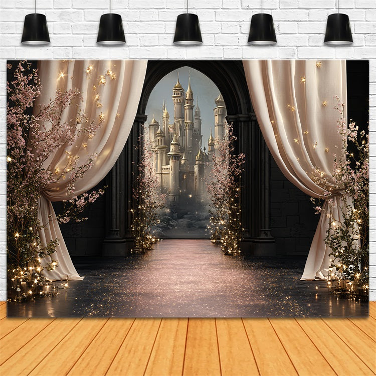 Castle Backdrops Curtain Reveal Enchanted Bloom Backdrop CSH4-350