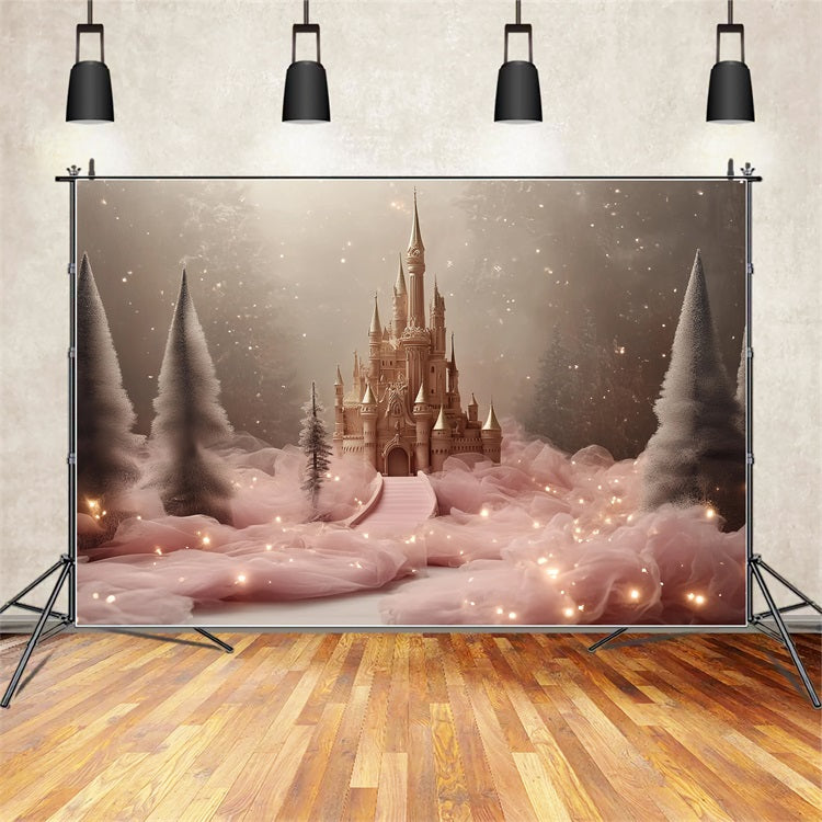 Castle Photography Backdrop Soft Tulle Path Forest Backdrop CSH4-352