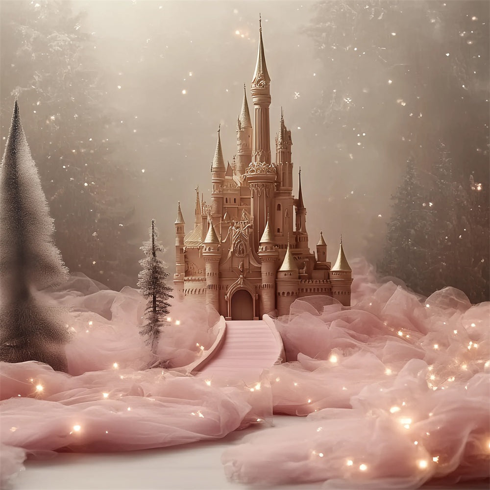 Castle Photography Backdrop Soft Tulle Path Forest Backdrop CSH4-352