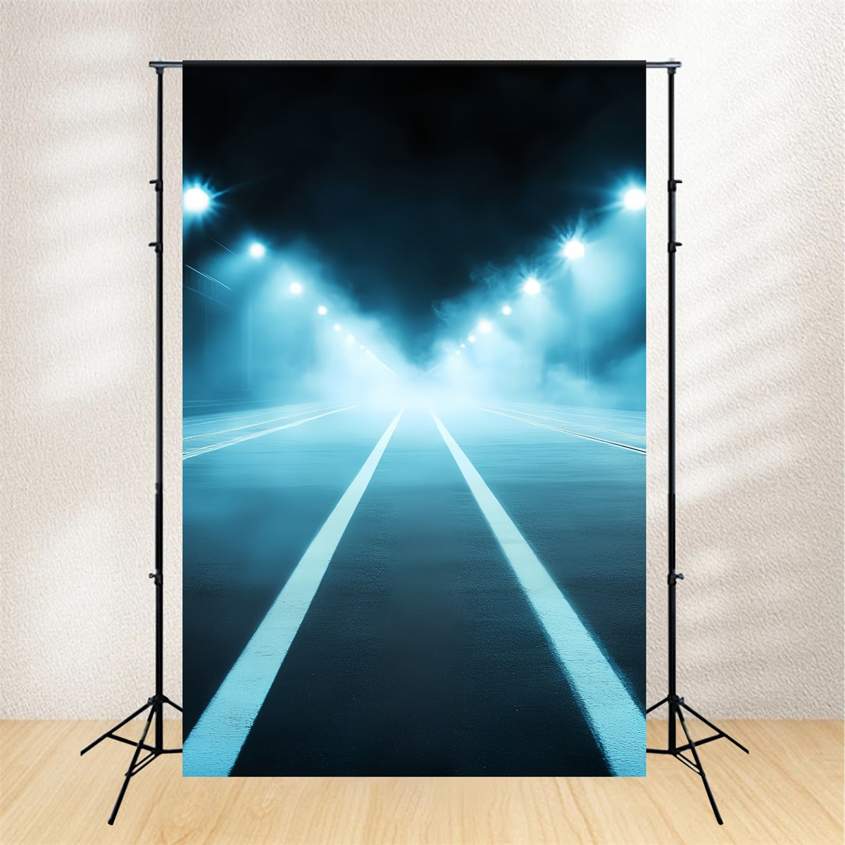 Sports Photography Backdrops Misty Night Race Lane Backdrop CSH4-388