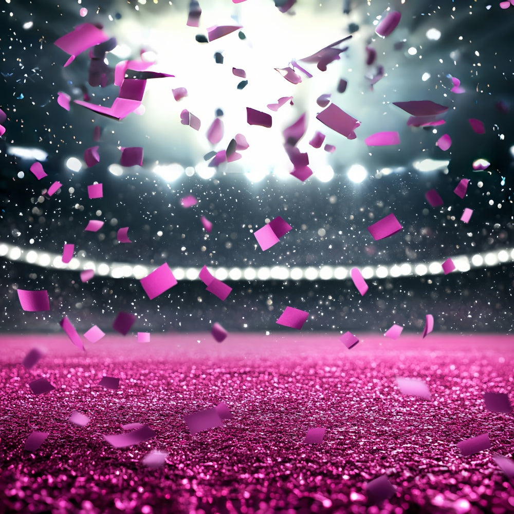 Sports Backdrop Sparkling Pink Confetti Stadium Backdrop CSH4-390
