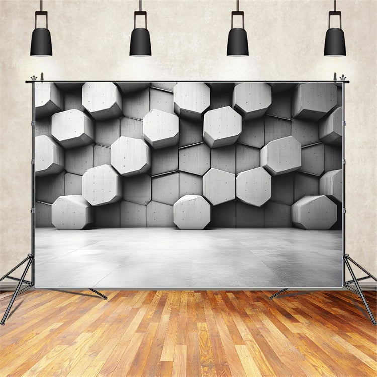 Vintage Photo Backdrop Hexagonal Cubic Wall Backdrop CSH4-406