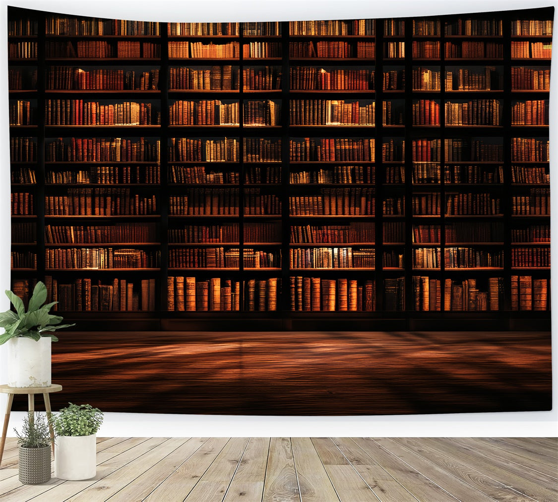 Old School Backdrops Library Antique Bookshelf Backdrop CSH4-413